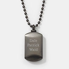 Engraved Memorial Dog Tag Urn Necklace for Him - 41936