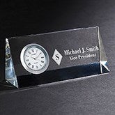 Engraved Office Crystal Desk Clock - 41940
