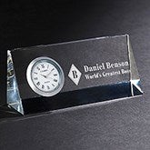 Engraved Executive Boss Crystal Desk Clock - 41943