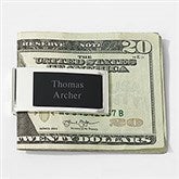 Engraved Silver and Black Money Clip - 41967