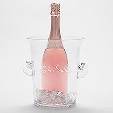 Engraved Wedding Glass Ice Bucket and Chiller - 41969