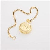 Engraved Brushed Gold Skeleton Pocket Watch and Box - 41979
