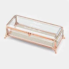 Engraved Rose Gold and Glass Birthday Keepsake Box - 41983