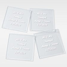 Personalized Wedding Glass Coaster - Write Your Own - 41986