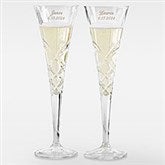 Etched Wedding Reed and Barton Crystal Champagne Flute Set - 41987