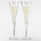 Etched Anniversary Reed and Barton Crystal Champagne Flute Set - 41988
