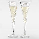 Etched Engagement Reed and Barton Crystal Champagne Flute Set - 41989