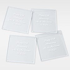 Personalized Anniversary Glass Coaster - Write Your Own - 41993