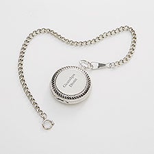 Engraved Silver Braided Pocket Watch and Box - For Grandpa - 42036