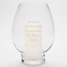 Engraved Glass Hurricane Candle Holder - 42042
