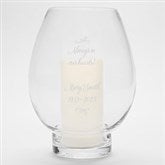 Engraved Glass Memorial Hurricane Candle Holder - 42044