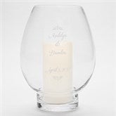  Engraved Glass Wedding Hurricane Candle Holder - 42046