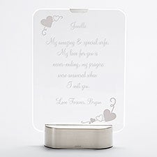  Engraved Light Up Glass Keepsake For Wife - 42065