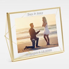 Engraved Gold Prisma Engagement Photo Frame - 42094