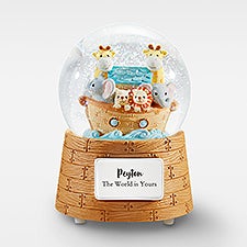 Engraved Noah's Ark Baby Snow Globe  - 42099