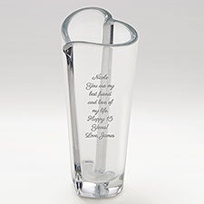 Orrefors Engraved Anniversary Crystal Heart Bud Vase - 42115