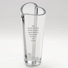 Orrefors Engraved Crystal Heart Bud Vase For Her - 42116