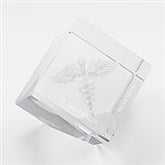 Engraved Professional Caduceus 3D Crystal Sculpture - 42128