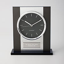 Engraved Black and Silver Home Décor Clock - 42162