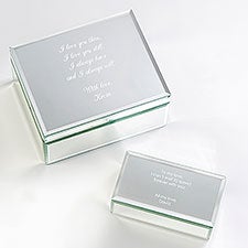 Personalized Engagement Mirrored Jewelry Box - Write Your Own - 42164