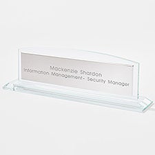 Engraved Glass and Steel Name Plate for the Boss - 42166