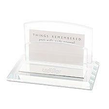 Engraved Recognition Glass Business Card Holder - 42171