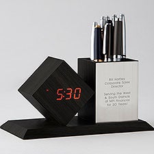 Engraved Digital Desk Clock and Organizer for the Boss - 42176