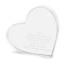 Engraved Crystal Heart Keepsake for Mom - 42187