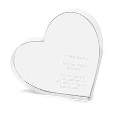 Engraved Anniversary Crystal Heart Keepsake - 42191