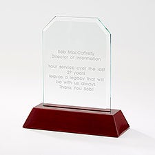 Personalized Retirement Mahogany Finish Angled Award - 42195