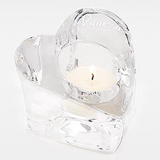 Personalized Birthday Orrefors Crystal Heart Votive - 42207