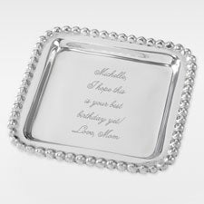 Mariposa® String of Pearls Engraved Birthday Message Jewelry Tray - 42232