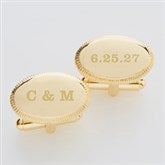 Personalized Wedding Date Gold Cufflinks - 42236