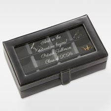 Engraved Graduation Message Leather 12 Slot Accessory Box - 42245