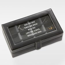 Engraved Message Leather 12 Slot Accessory Box For Him - 42246