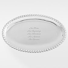 Personalized Mariposa® String of Pearls Housewarming Oval Serving Tray - 42248