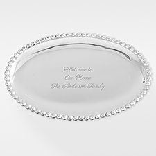 Personalized Mariposa® String of Pearls Family Oval Serving Tray - 42254