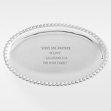 Personalized Mariposa® String of Pearls Oval Serving Tray For Her - 42255