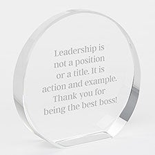 Engraved Message Round Crystal Award for Boss - 42275