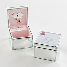 Engraved Baby Message Mirrored Ballerina Musical Jewelry Box - 42280