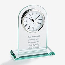 Engraved Wedding Message Glass Clock - 42281