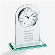 Engraved Wedding Message Glass Clock - 42281