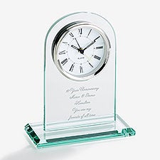 Engraved Anniversary Message Glass Clock - 42282