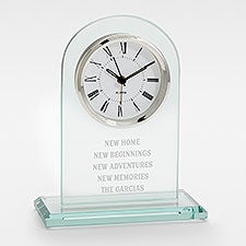 Engraved Family Message Glass Clock - 42283