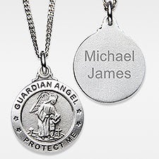 Personalized Baby Guardian Angel Children's Pendant - 42291