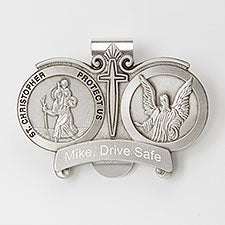 Personalized St. Christopher Visor Clip For Him - 42301