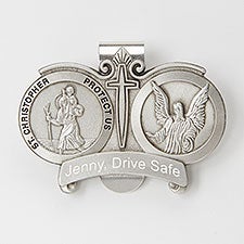 Personalized St. Christopher Visor Clip For Her - 42302