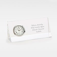 Personalized Professional Message Crystal Desk Clock - 42303