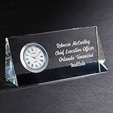 Personalized Professional Message Crystal Desk Clock - 42303