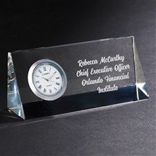 Personalized Professional Message Crystal Desk Clock - 42303